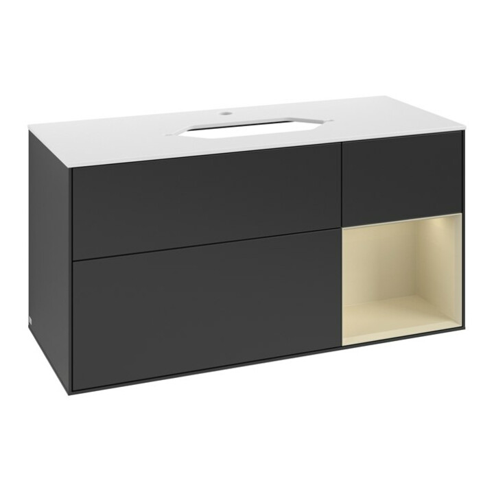 V&B Waschtischunterschrank Finion 120cm, Pl w m, Rg r si G m La, bla m Lac