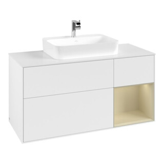 V&B Waschtischunterschrank Finion 120cm, Pl w m, Rg r si G m La, wh. m Lac