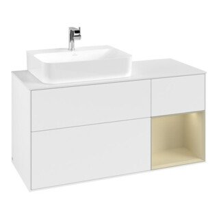 V&B Waschtischunterschrank Finion 120cm, Pl w m, Rg r si G m La, wh. m Lac