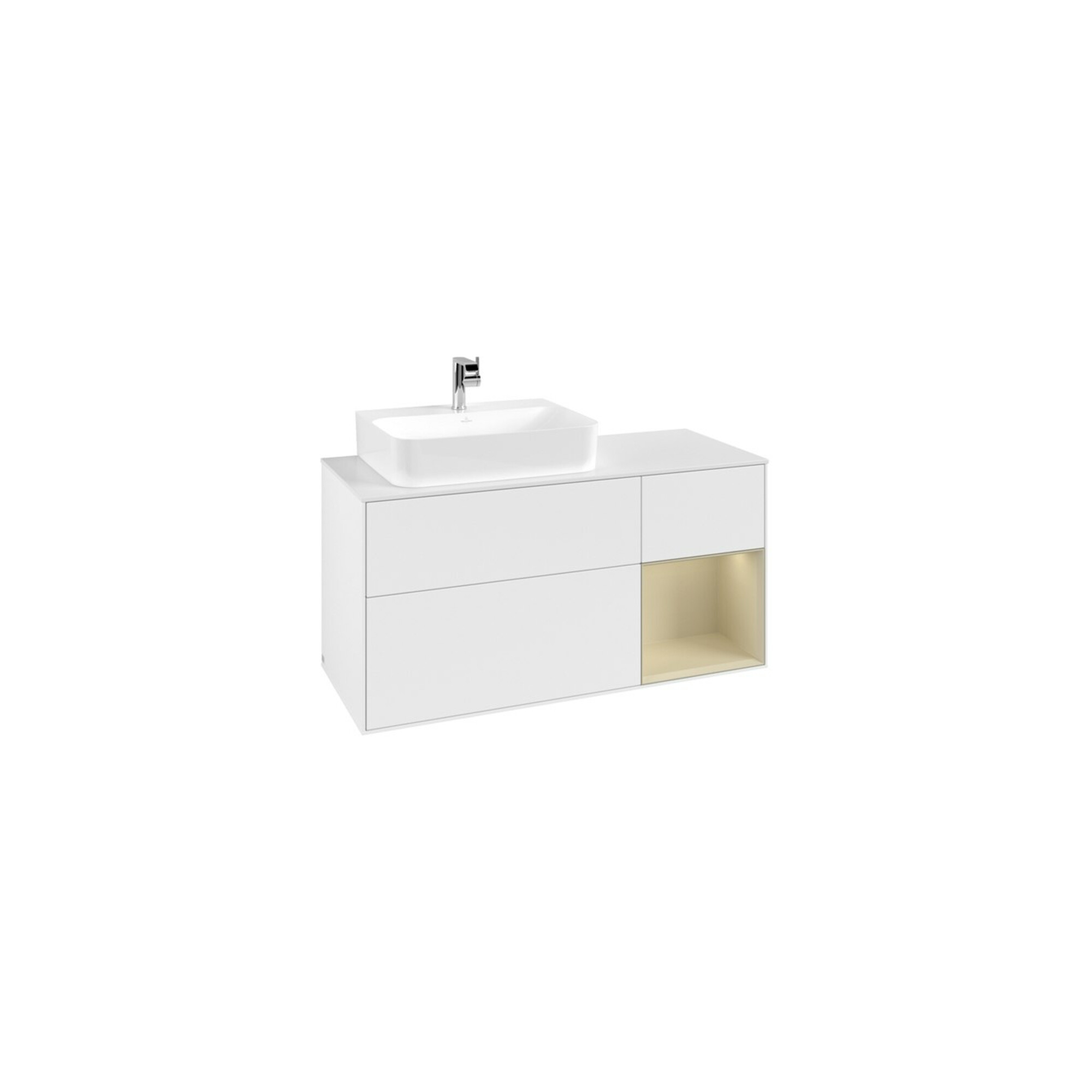 V&B Waschtischunterschrank Finion 120cm, Pl w m, Rg r si G m La, wh. m Lac ; Villeroy & Boch