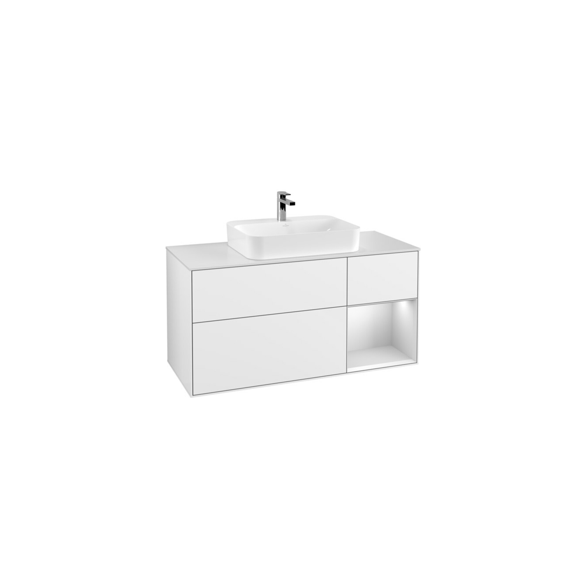 V&B Waschtischunterschrank Finion 120cm, Pl w m, Rg r w m Lac, glo wh. Lac ; Villeroy & Boch