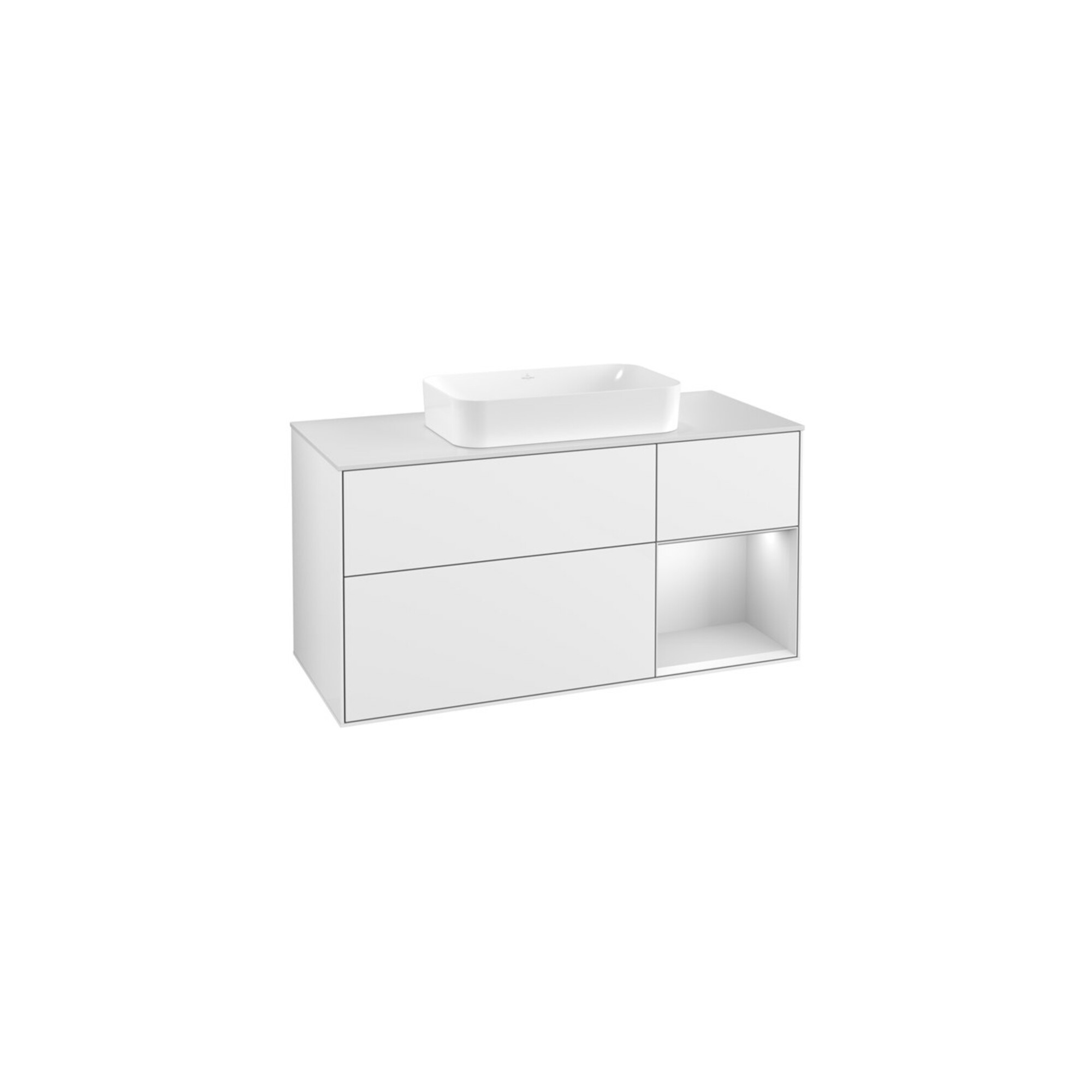 V&B Waschtischunterschrank Finion 120cm, Pl w m, Rg r w m Lac, glo wh. Lac ; Villeroy & Boch