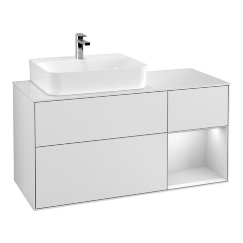 V&B Waschtischunterschrank Finion 120cm, Pl w m, Rg r wh. m Lac, wh. m Lac