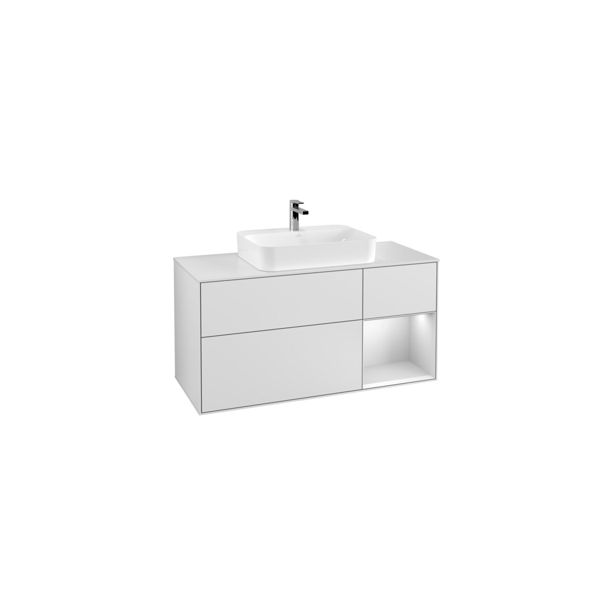 V&B Waschtischunterschrank Finion 120cm, Pl w m, Rg r wh. m Lac, wh. m Lac ; Villeroy & Boch