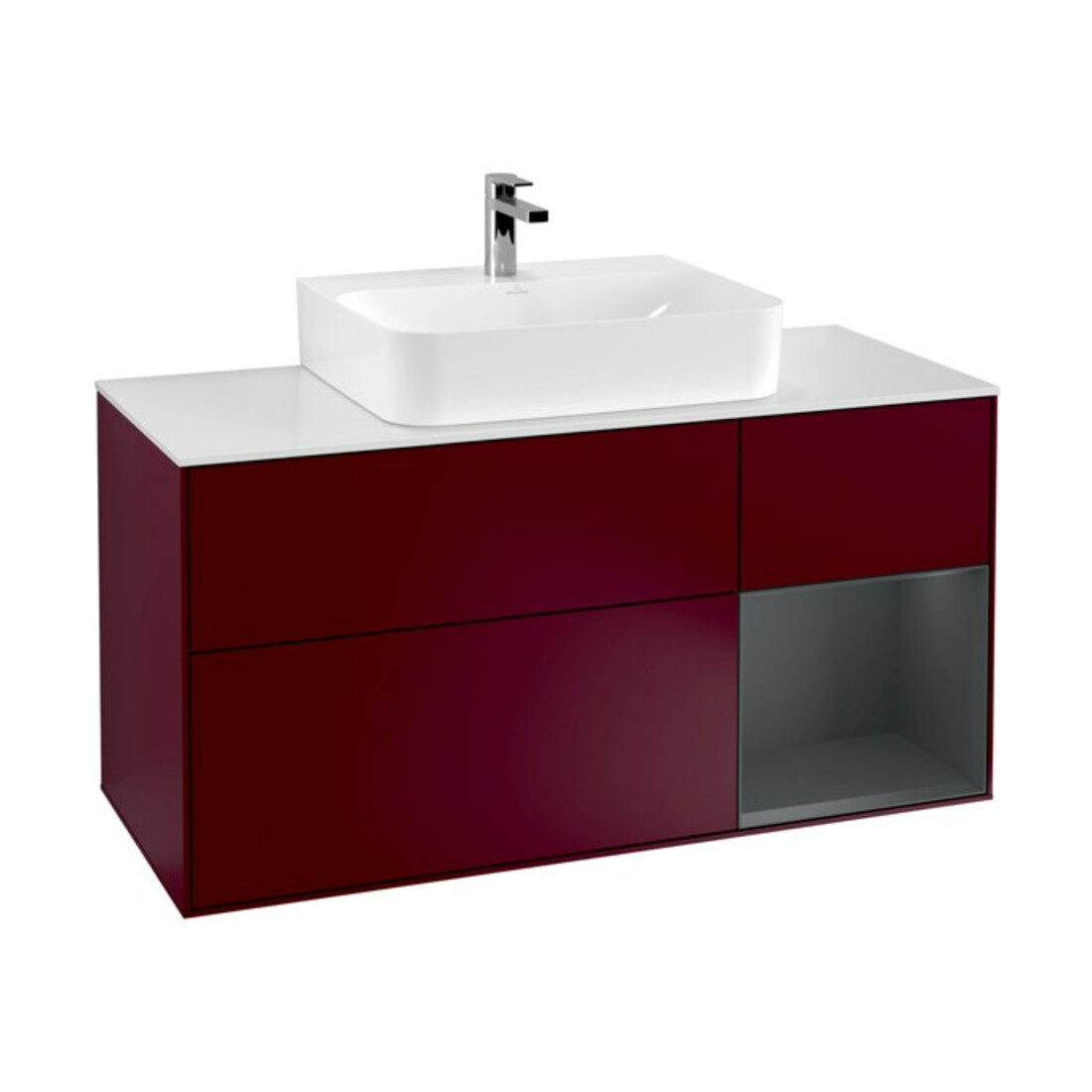 V&B Waschtischunterschrank Finion 120cm, Pl w m, Rg re md bl. m Lac, Peo m