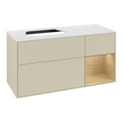 V&B Waschtischunterschrank Finion 120cm, Pl w m, Rg re Oa ven, si Gr m Lac