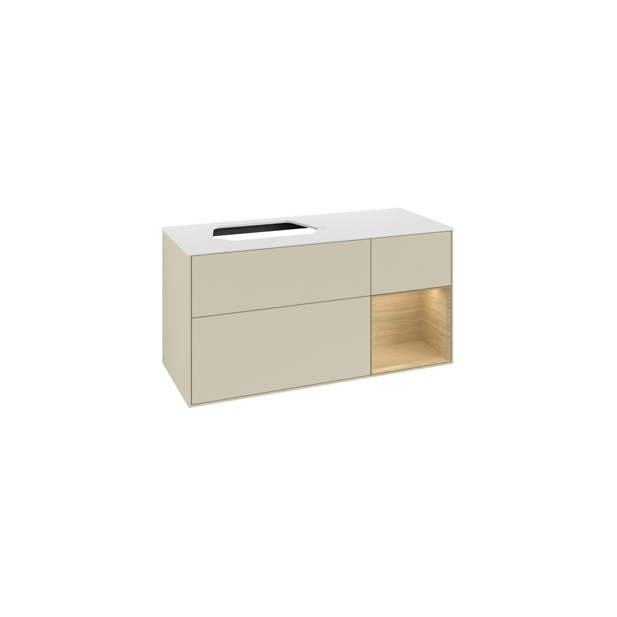 V&B Waschtischunterschrank Finion 120cm, Pl w m, Rg re Oa ven, si Gr m Lac ; Villeroy & Boch