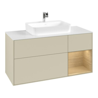 V&B Waschtischunterschrank Finion 120cm, Pl w m, Rg re Oa ven, si Gr m Lac