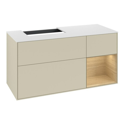 V&B Waschtischunterschrank Finion 120cm, Pl w m, Rg re Oa ven, si Gr m Lac