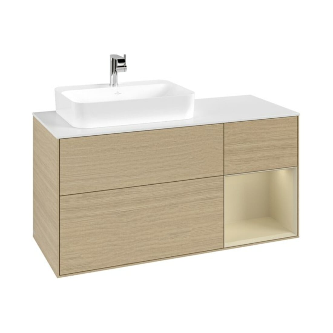 V&B Waschtischunterschrank Finion 120cm, Pl w m, Rg re si Gr m Lac, Oa ven