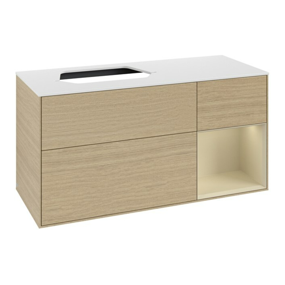V&B Waschtischunterschrank Finion 120cm, Pl w m, Rg re si Gr m Lac, Oa ven