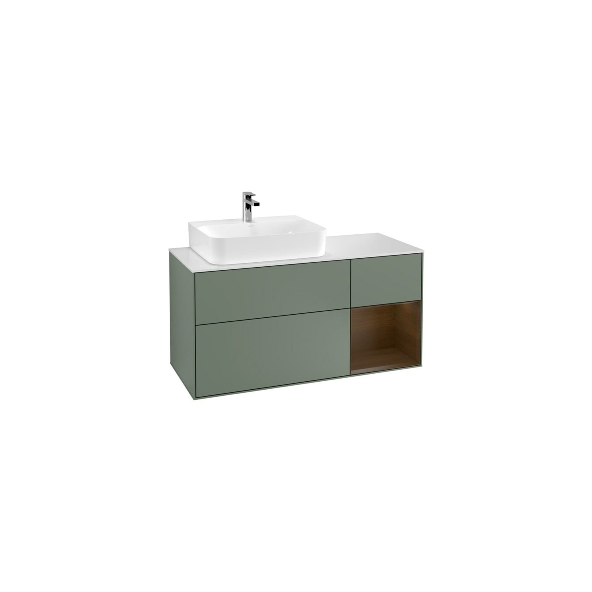 V&B Waschtischunterschrank Finion 120cm, Pl w m, Rg re wal ven, Oli. m Lac ; Villeroy & Boch