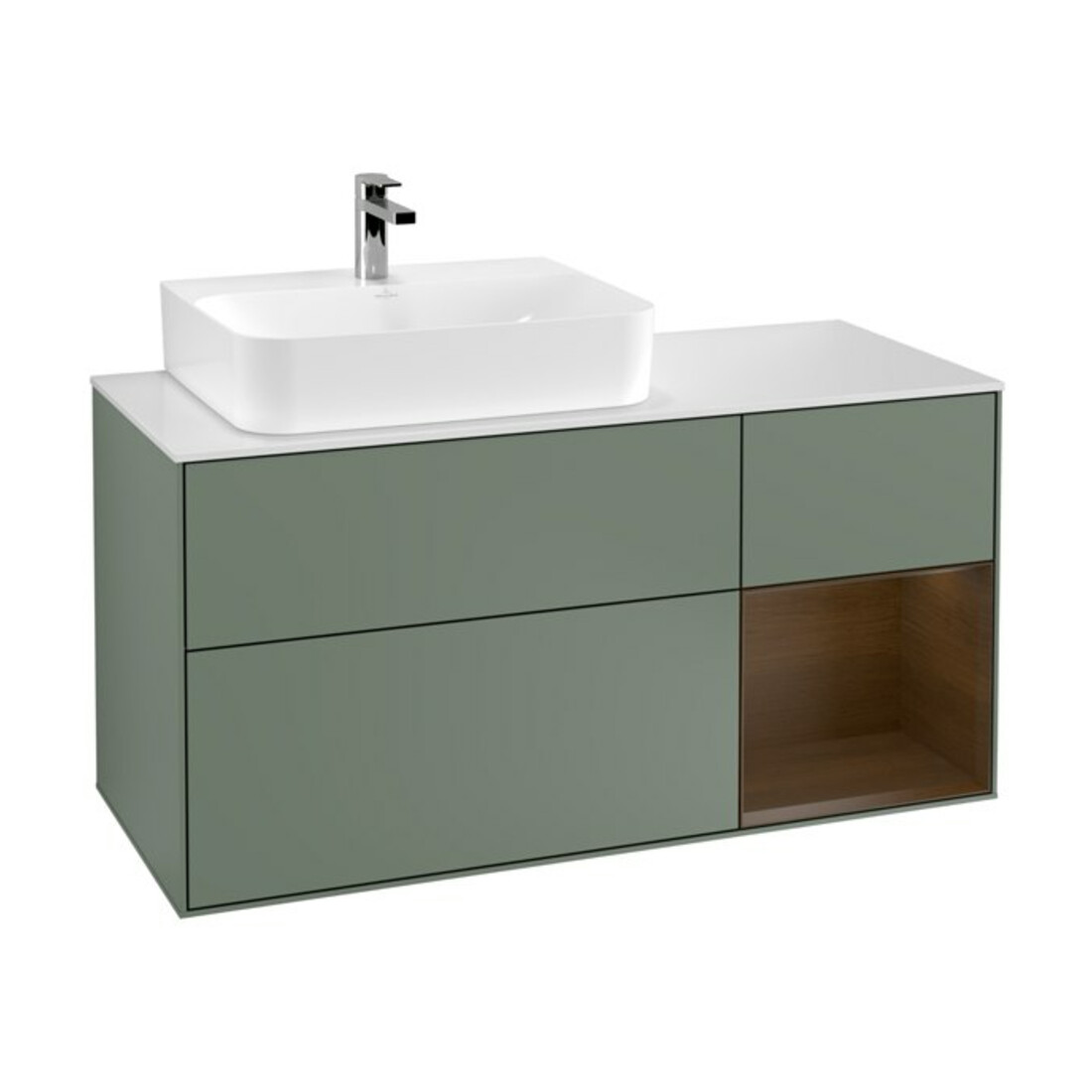V&B Waschtischunterschrank Finion 120cm, Pl w m, Rg re wal ven, Oli. m Lac
