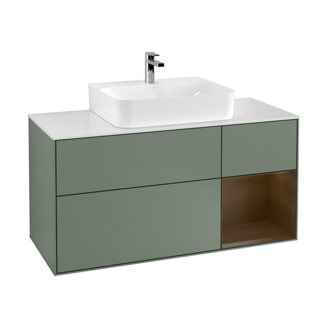 V&B Waschtischunterschrank Finion 120cm, Pl w m, Rg re wal ven, Oli. m Lac