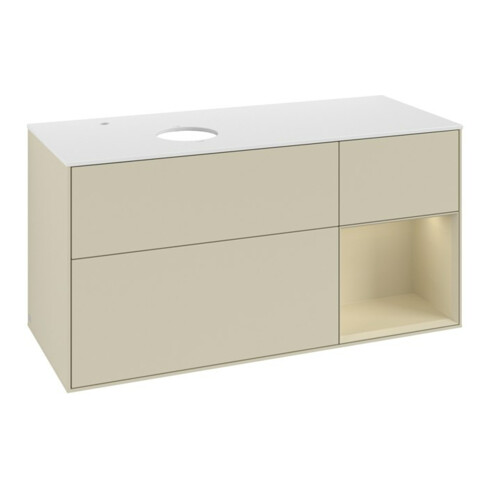 V&B Waschtischunterschrank Finion 120cm, Pl w m, Rg si G m La, si Gr m Lac