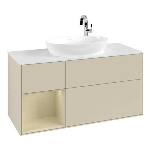 V&B Waschtischunterschrank Finion 120cm, Pl w m, Rg si G m La, si Gr m Lac