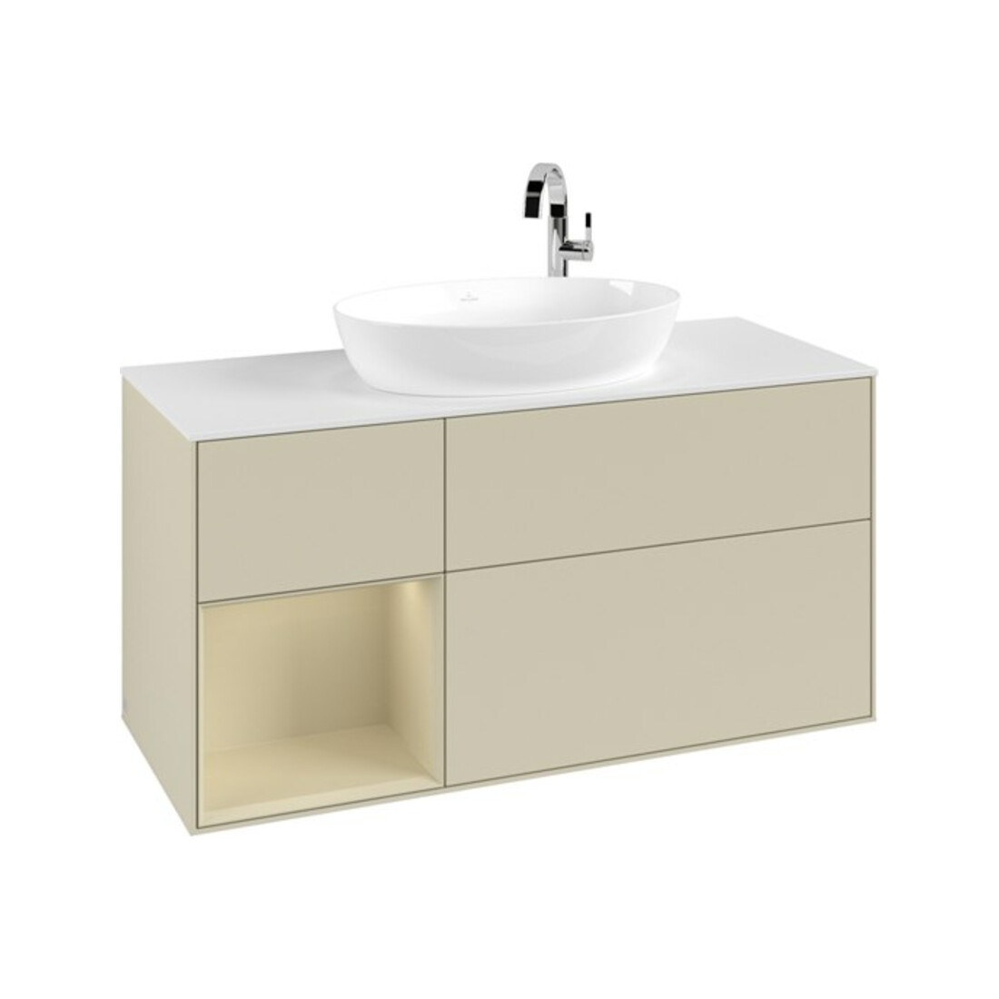 V&B Waschtischunterschrank Finion 120cm, Pl w m, Rg si G m La, si Gr m Lac