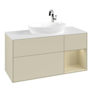V&B Waschtischunterschrank Finion 120cm, Pl w m, Rg si G m La, si Gr m Lac