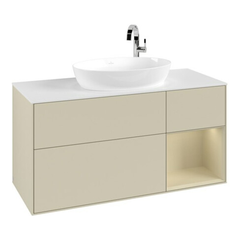 V&B Waschtischunterschrank Finion 120cm, Pl w m, Rg si G m La, si Gr m Lac