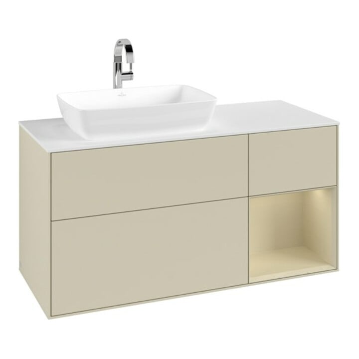 V&B Waschtischunterschrank Finion 120cm, Pl w m, Rg si G m La, si Gr m Lac