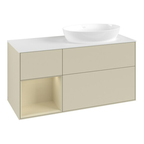 V&B Waschtischunterschrank Finion 120cm, Pl w m, Rg si G m La, si Gr m Lac