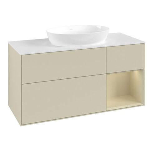 V&B Waschtischunterschrank Finion 120cm, Pl w m, Rg si G m La, si Gr m Lac