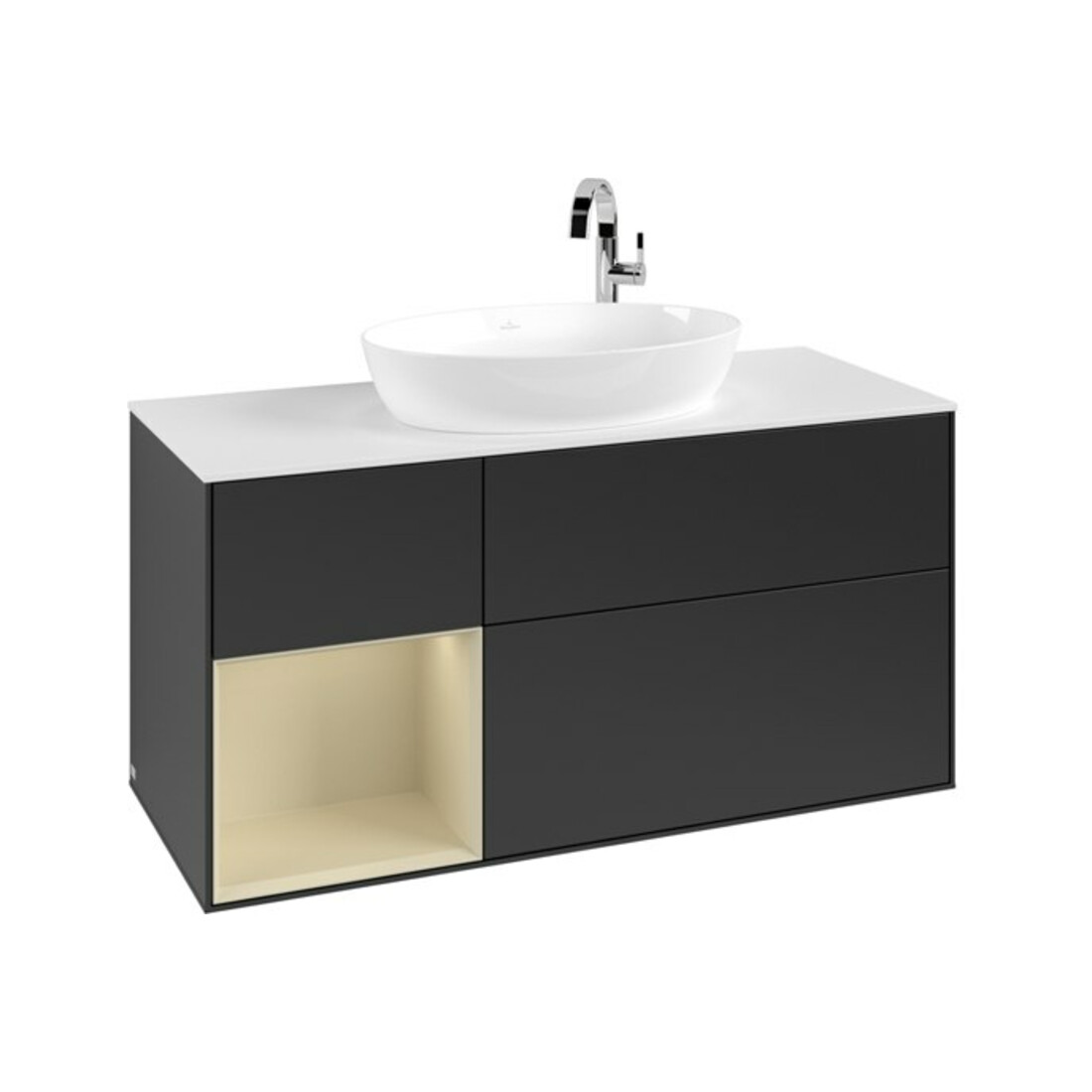 V&B Waschtischunterschrank Finion 120cm, Pl w m, Rg si Gr m Lac, bla m Lac