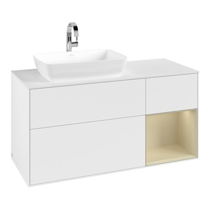 V&B Waschtischunterschrank Finion 120cm, Pl w m, Rg si Gr m Lac, wh. m Lac
