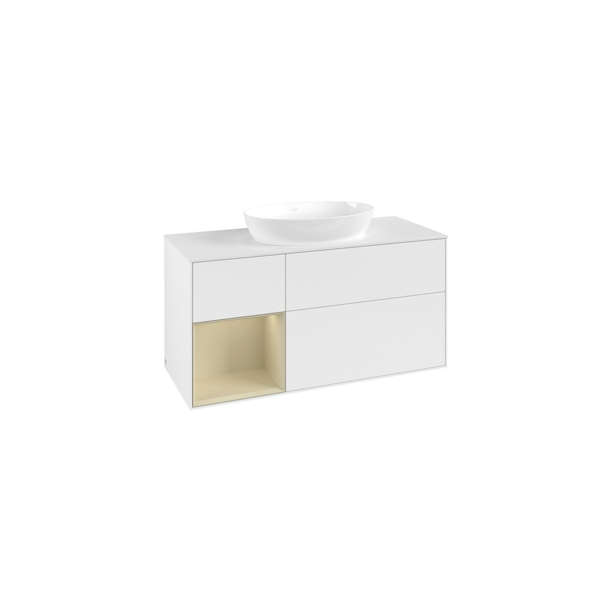 V&B Waschtischunterschrank Finion 120cm, Pl w m, Rg si Gr m Lac, wh. m Lac ; Villeroy & Boch