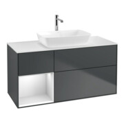 V&B Waschtischunterschrank Finion 120cm, Pl w m, Rg w m Lac, md bl. m Lac