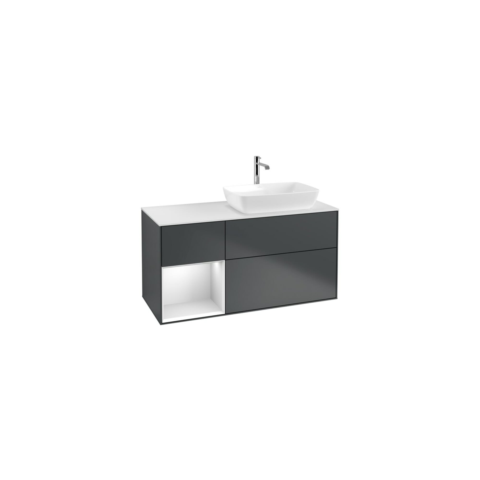 V&B Waschtischunterschrank Finion 120cm, Pl w m, Rg w m Lac, md bl. m Lac ; Villeroy & Boch