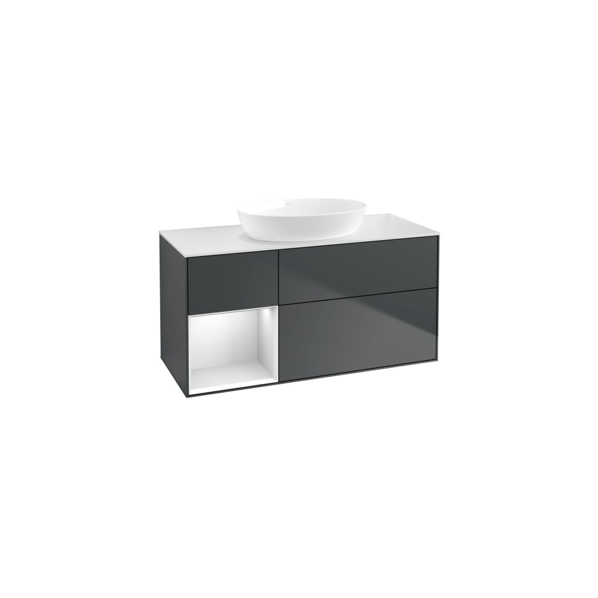 V&B Waschtischunterschrank Finion 120cm, Pl w m, Rg w m Lac, md bl. m Lac ; Villeroy & Boch
