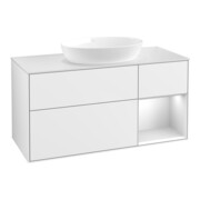 V&B Waschtischunterschrank Finion 120cm, Pl w m, Rg wh. m Lac, glo wh. Lac