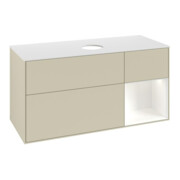 V&B Waschtischunterschrank Finion 120cm, Pl w m, Rg wh. m Lac, si Gr m Lac