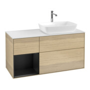 V&B Waschtischunterschrank Finion 120cm, Pl wh. m, Reg bla m Lac, Oa ven