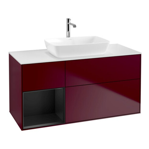 V&B Waschtischunterschrank Finion 120cm, Pl wh. m, Reg bla m Lac, Peo m