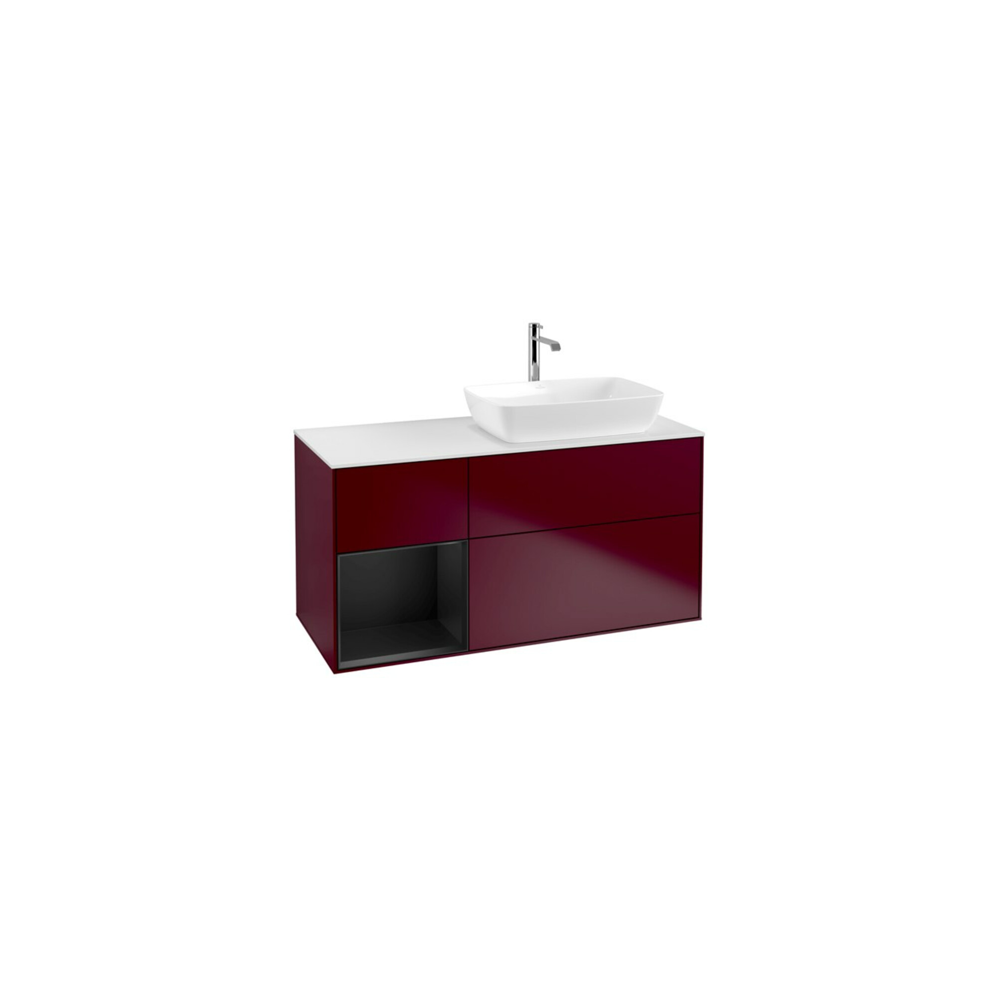V&B Waschtischunterschrank Finion 120cm, Pl wh. m, Reg bla m Lac, Peo m ; Villeroy & Boch