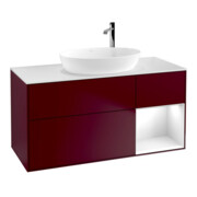 V&B Waschtischunterschrank Finion 120cm, Pl wh. m, Reg glo wh. Lac, Peo m