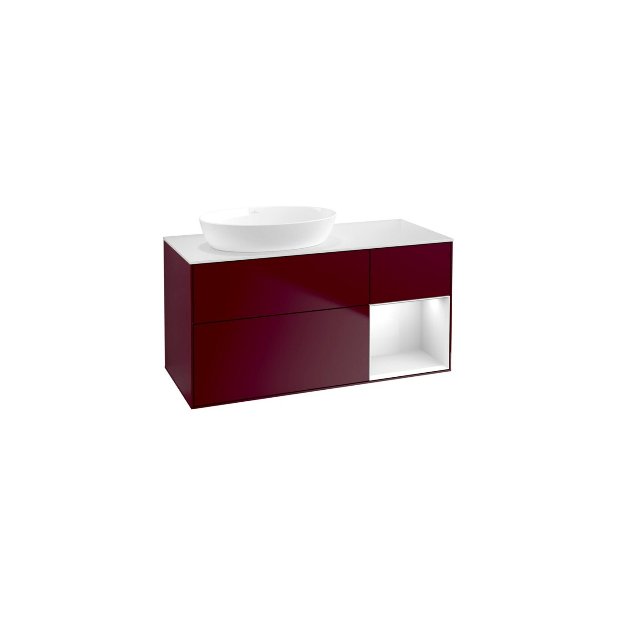 V&B Waschtischunterschrank Finion 120cm, Pl wh. m, Reg glo wh. Lac, Peo m ; Villeroy & Boch