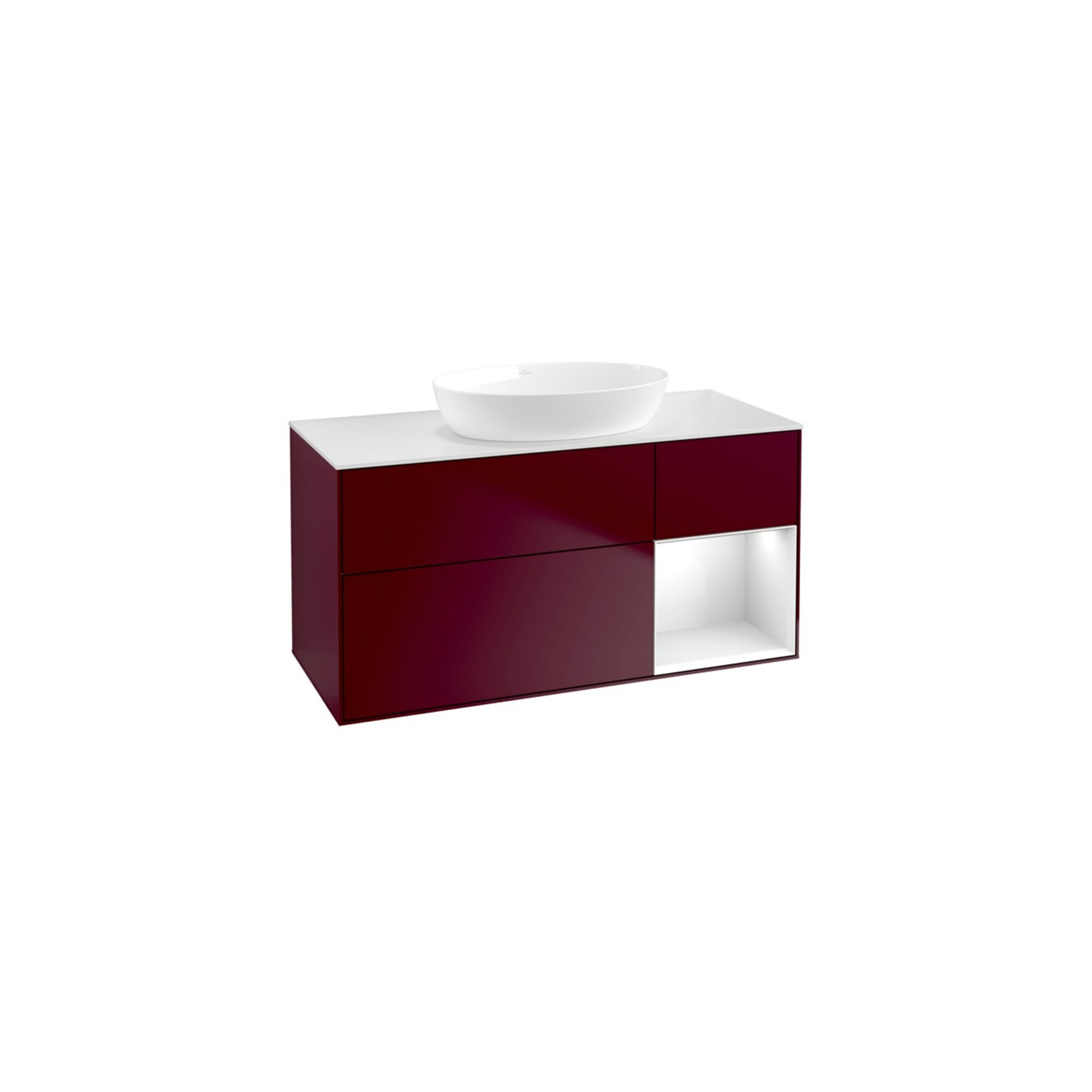 V&B Waschtischunterschrank Finion 120cm, Pl wh. m, Reg glo wh. Lac, Peo m ; Villeroy & Boch