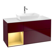 V&B Waschtischunterschrank Finion 120cm, Pl wh. m, Reg gol m Lac, Peo m