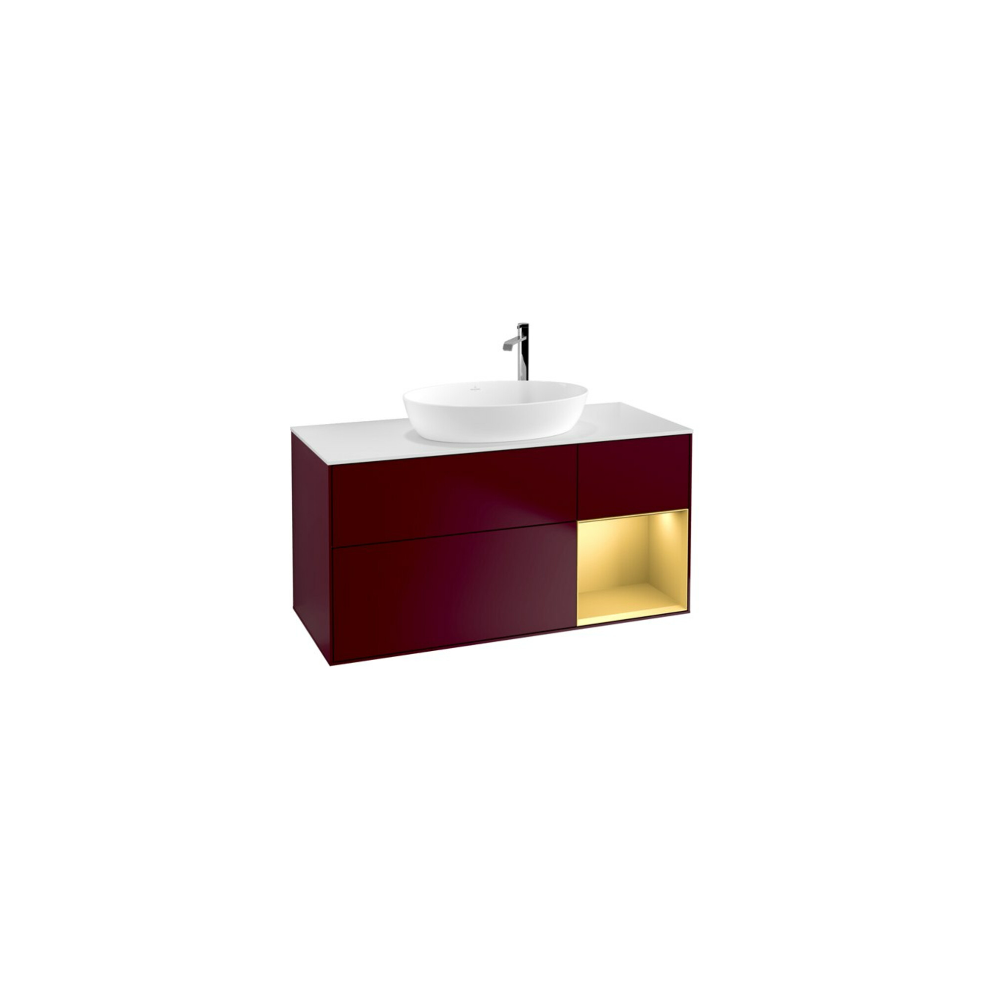 V&B Waschtischunterschrank Finion 120cm, Pl wh. m, Reg gol m Lac, Peo m ; Villeroy & Boch