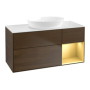 V&B Waschtischunterschrank Finion 120cm, Pl wh. m, Reg gol m Lac, wal ven