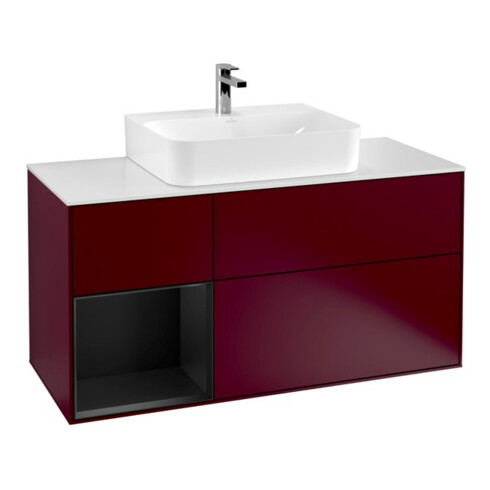 V&B Waschtischunterschrank Finion 120cm, Pl wh. m, Reg li bla m Lac, Peo m