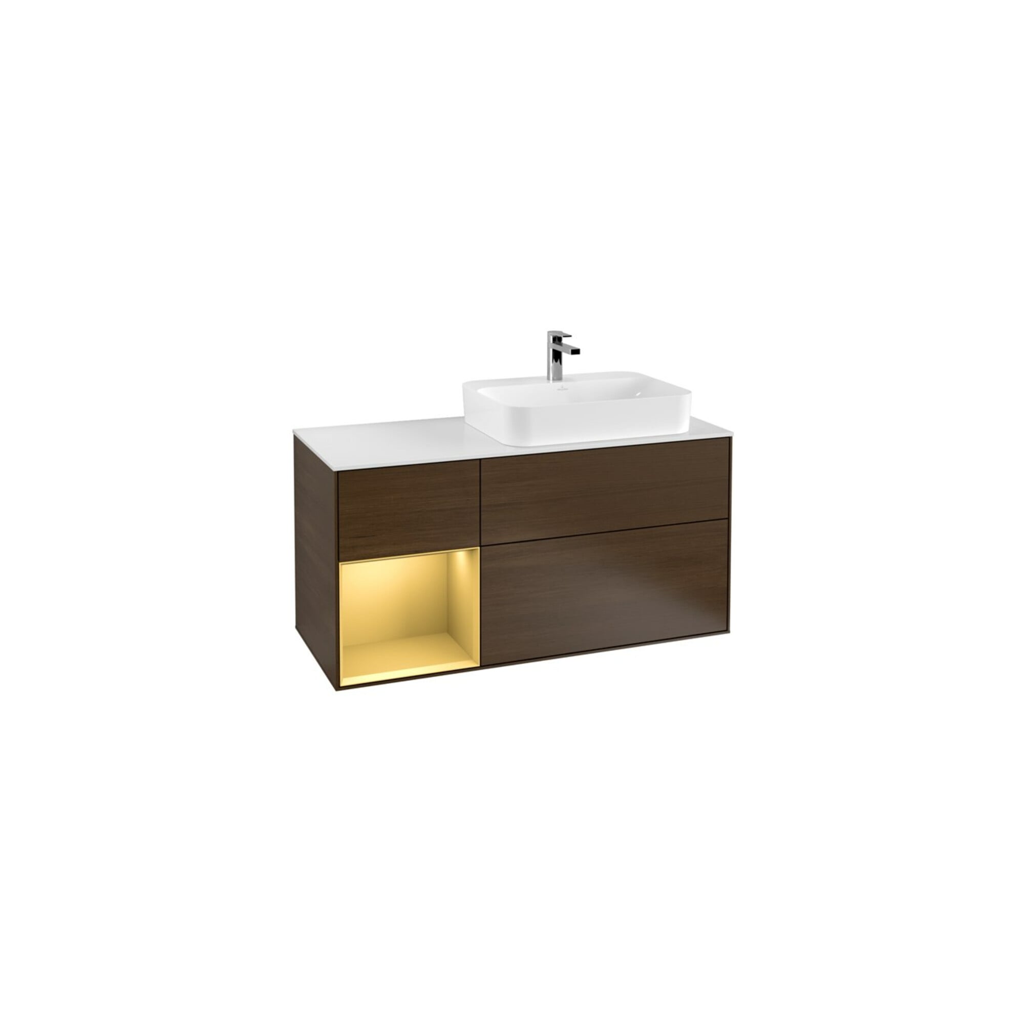 V&B Waschtischunterschrank Finion 120cm, Pl wh. m, Reg li gol m, wal ven ; Villeroy & Boch