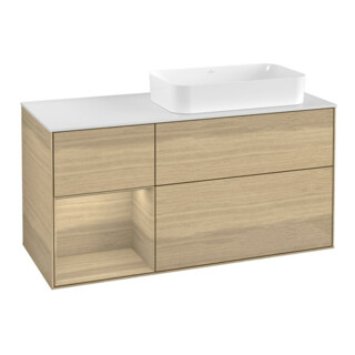 V&B Waschtischunterschrank Finion 120cm, Pl wh. m, Reg li Oa ven, Oa ven