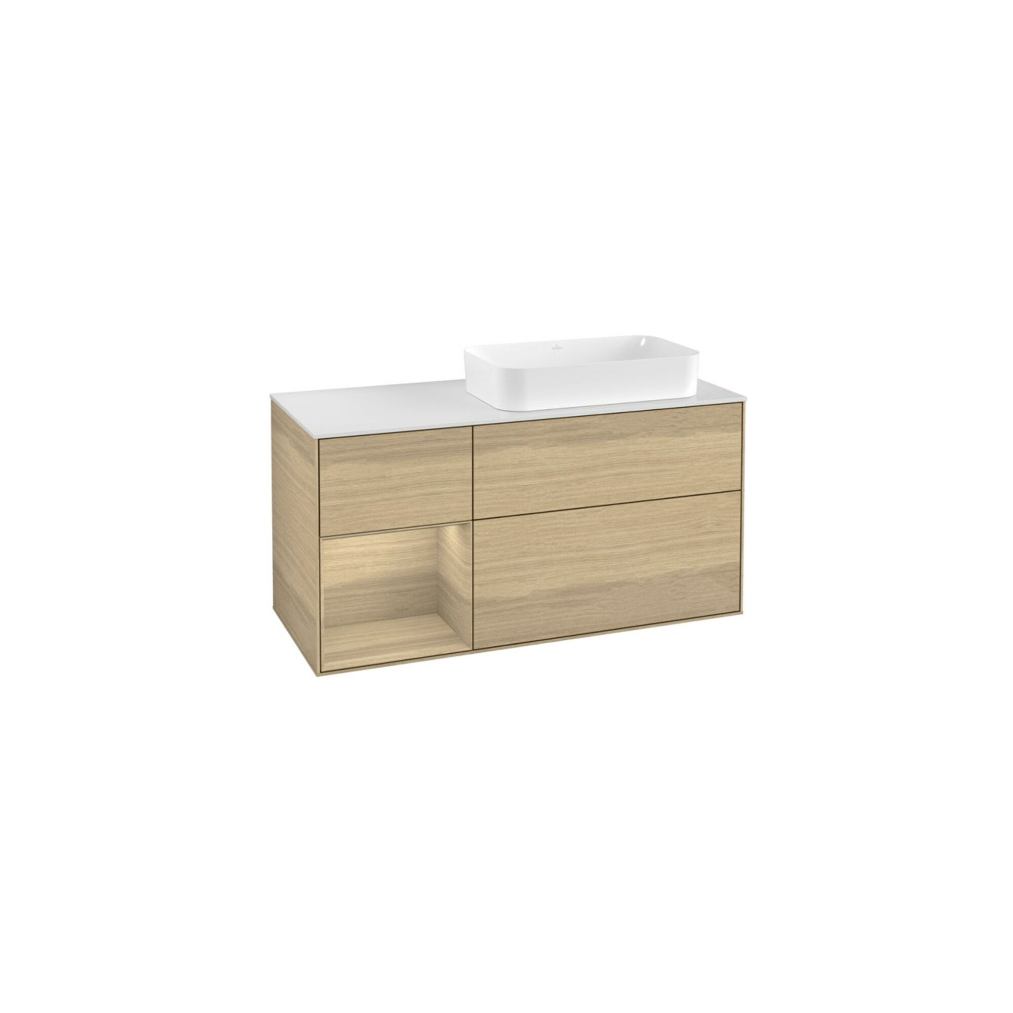 V&B Waschtischunterschrank Finion 120cm, Pl wh. m, Reg li Oa ven, Oa ven ; Villeroy & Boch