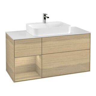 V&B Waschtischunterschrank Finion 120cm, Pl wh. m, Reg li Oa ven, Oa ven