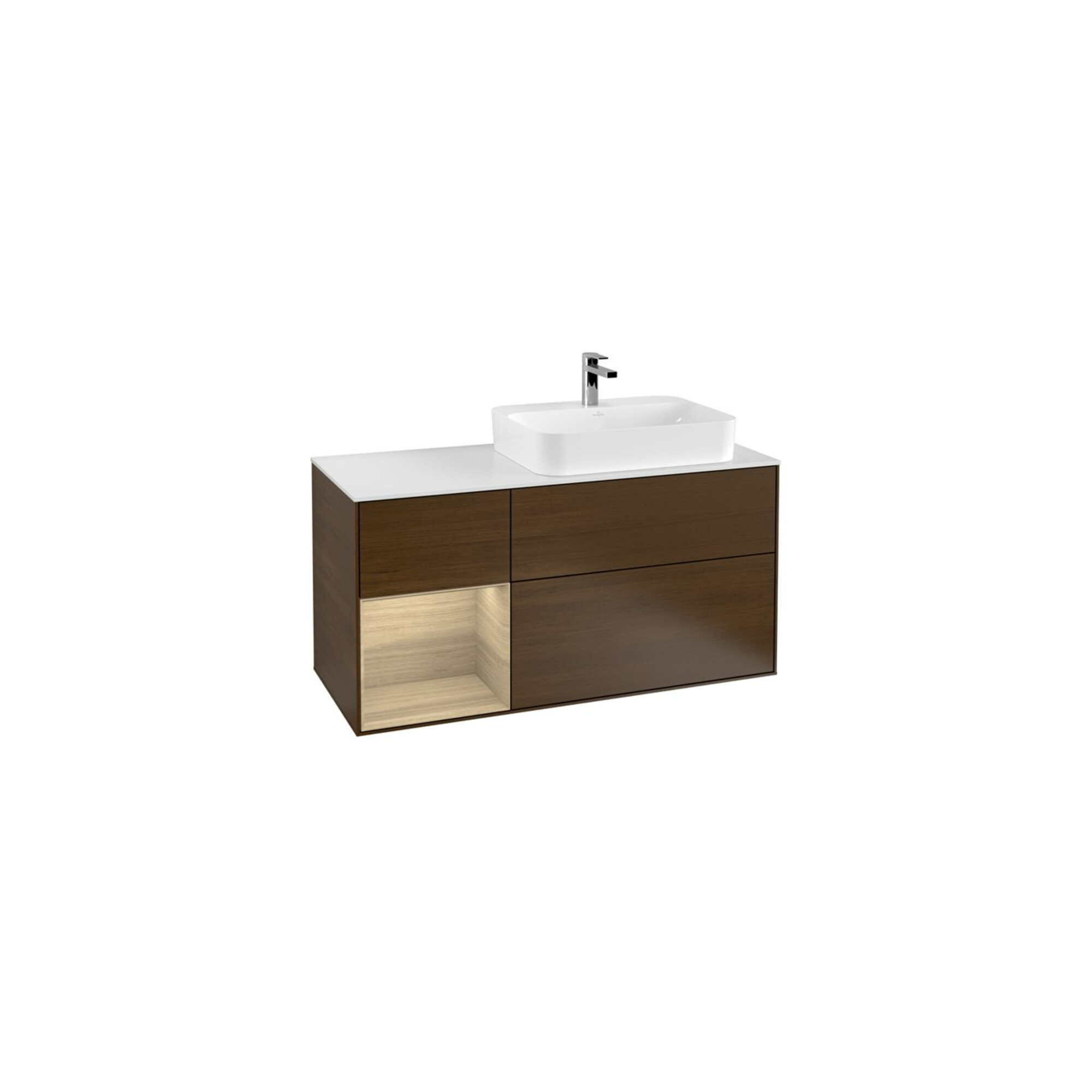 V&B Waschtischunterschrank Finion 120cm, Pl wh. m, Reg li Oa ven, wal ven ; Villeroy & Boch