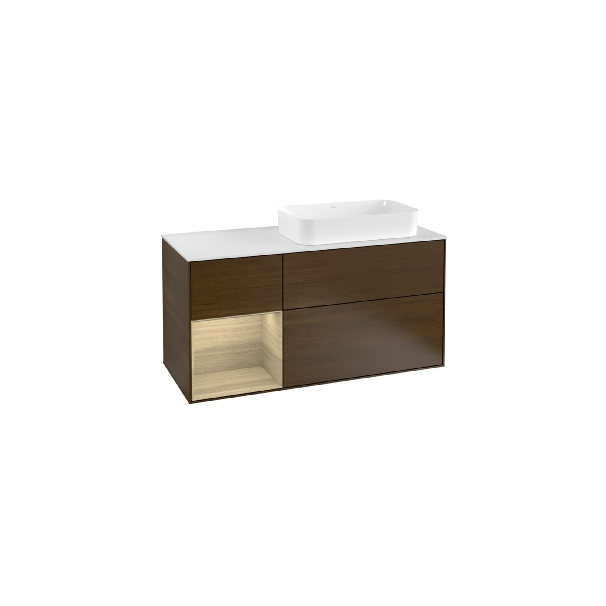 V&B Waschtischunterschrank Finion 120cm, Pl wh. m, Reg li Oa ven, wal ven ; Villeroy & Boch